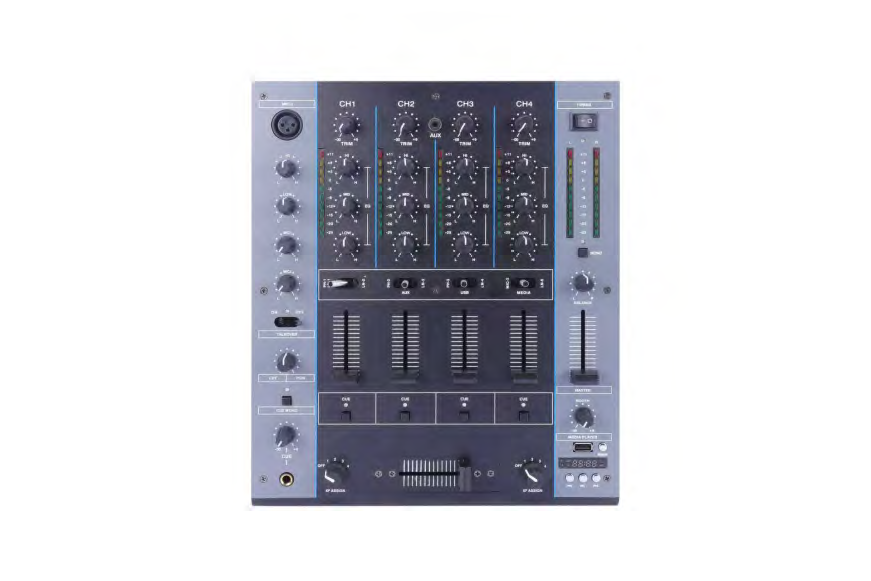 MJ0416 MEZCLADOR DJ 7 INPUT+2 MIC. (DISPONIBLE PROXIMAMENTE)
