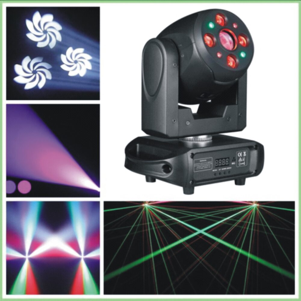 MH95 CABEZA MOVIL 80W LED+LASER ROJO Y VERDE