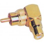 ES1284 Adaptador RCA macho dorado 90º