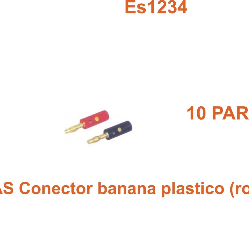10 Parejas Conector banana plastico (rojo y negro)