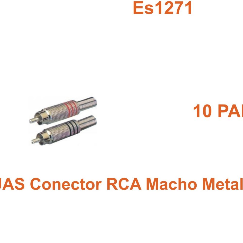 10 Parejas Conector RCA Macho Metal estandar
