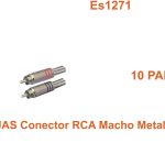10 Parejas Conector RCA Macho Metal estandar