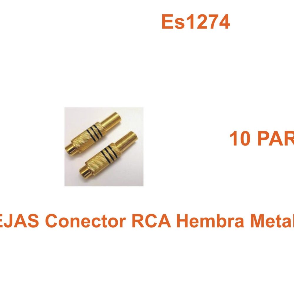 10 Parejas Conector RCA Hembra Metal Dorado
