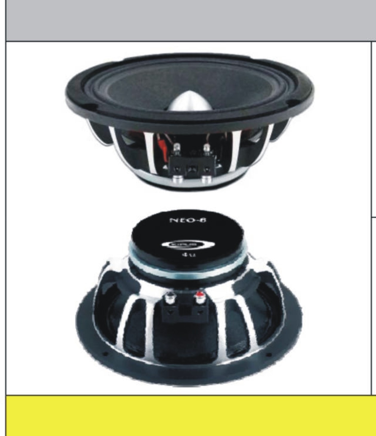 NEO-8 Midrange 8" con imán de neodimio. 250 w rms /625 w max.