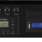 Amplificador mezclador para megafonía mono, con lector CD/MP3 integrado y radio. 1x 120 W
