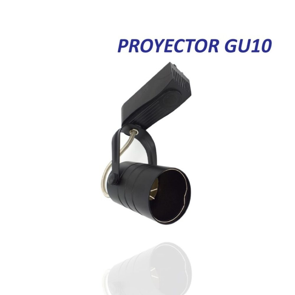 PROYECTOR CARRIL MONOFASICO GU10 NEGRO