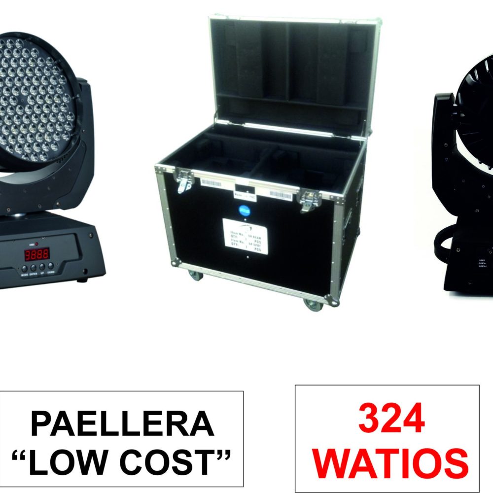 PACK2MH324F2 2 CABEZAS MOVILES LED 108x3W 24R, 30G, 30B Y 24W+FLIGHT CASE 2 IN 1
