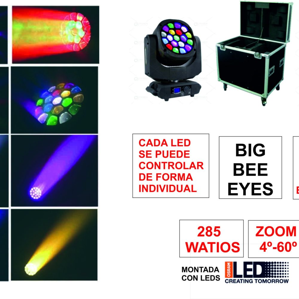 PACK2PS300E 2 CABEZAS LED MH62 + 1 FLIGHT CASE 2 IN 1