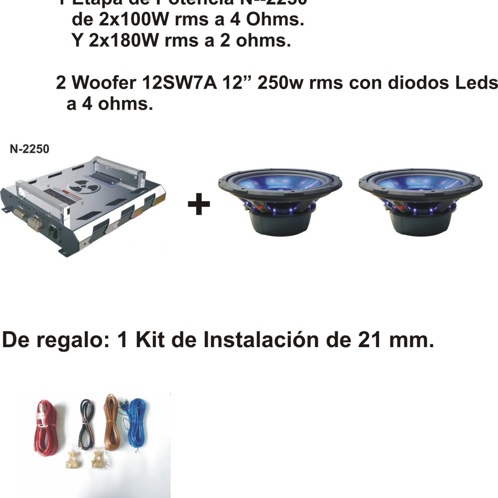 Etapa 2x100w + 2 woofer 12″