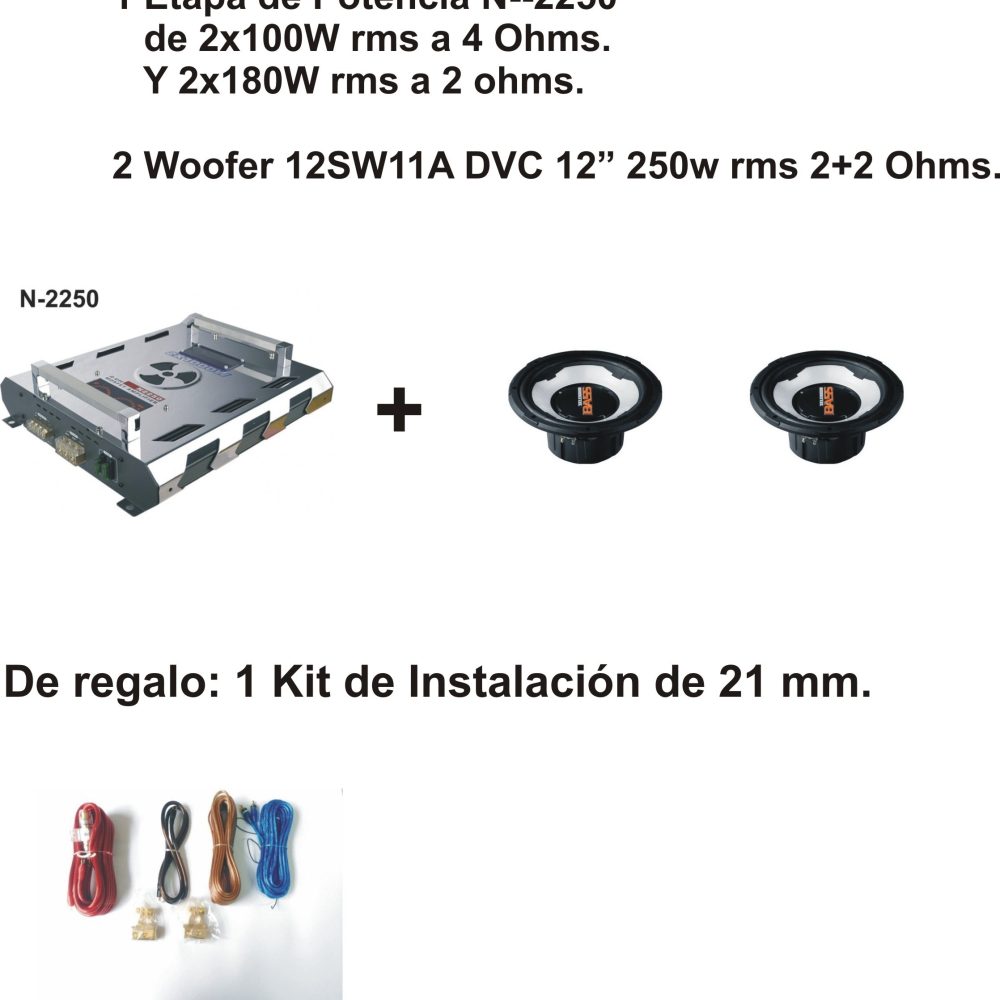 Etapa 2x100w + 2 woofer 12″