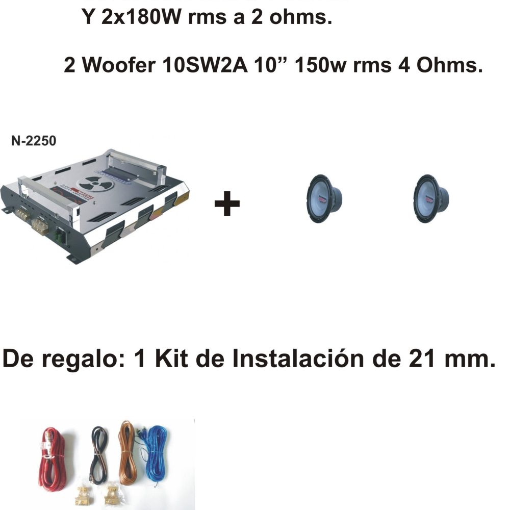 Etapa 2x100w + 2 woofer 10″