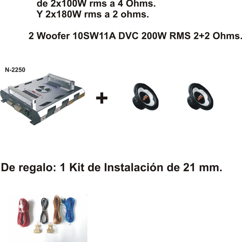 Etapa 2x100w + 2 woofer 10″
