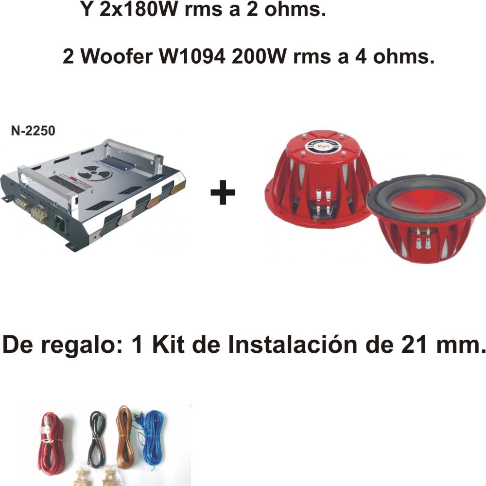 Etapa 2x100w + 2 woofer 10″