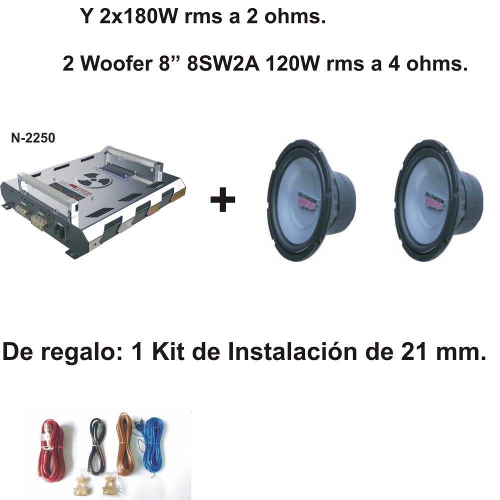 Etapa 2x100w + 2 woofer 8″