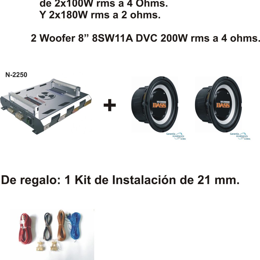 Etapa 2x100w + 2 woofer 8″