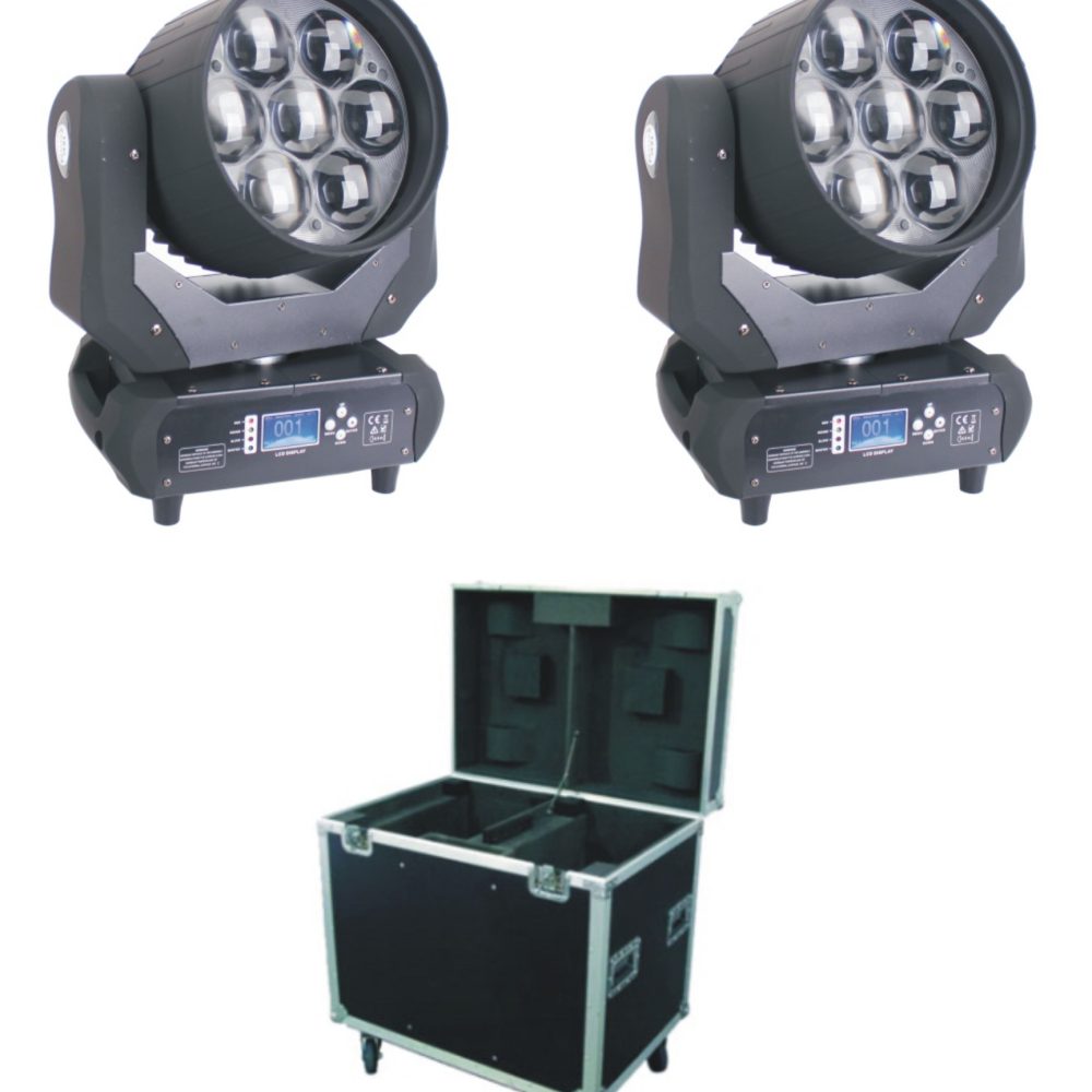 PACK2PS740 2 CABEZAS LED + 1 FLIGHT CASSE 2 IN 1