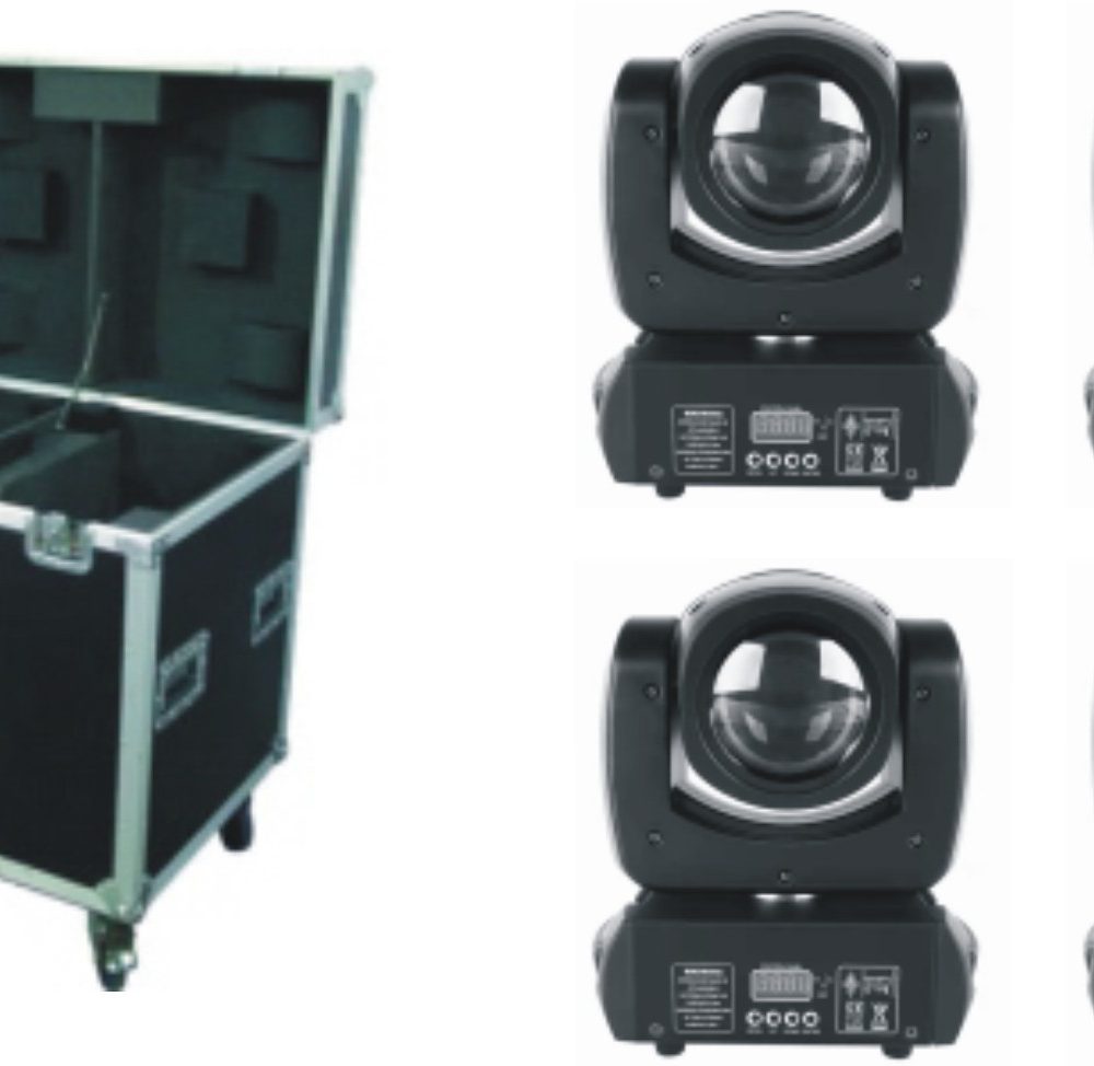 PACK4MH100B 4 CABEZAS MH100B+FLIGHT CASE 4 IN 1
